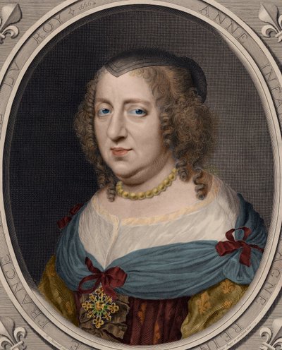 Porträt von Anna von Österreich (1601-1666) von Robert after Nanteuil